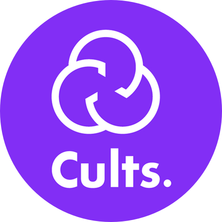 Logo Cults dans un rond violet 
